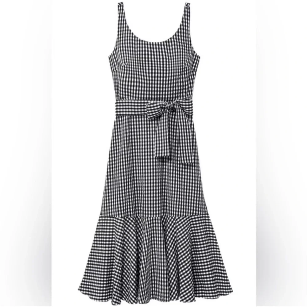 J. Crew Gingham Ruffled Midi- worn a few times. Great shape . 108 retail